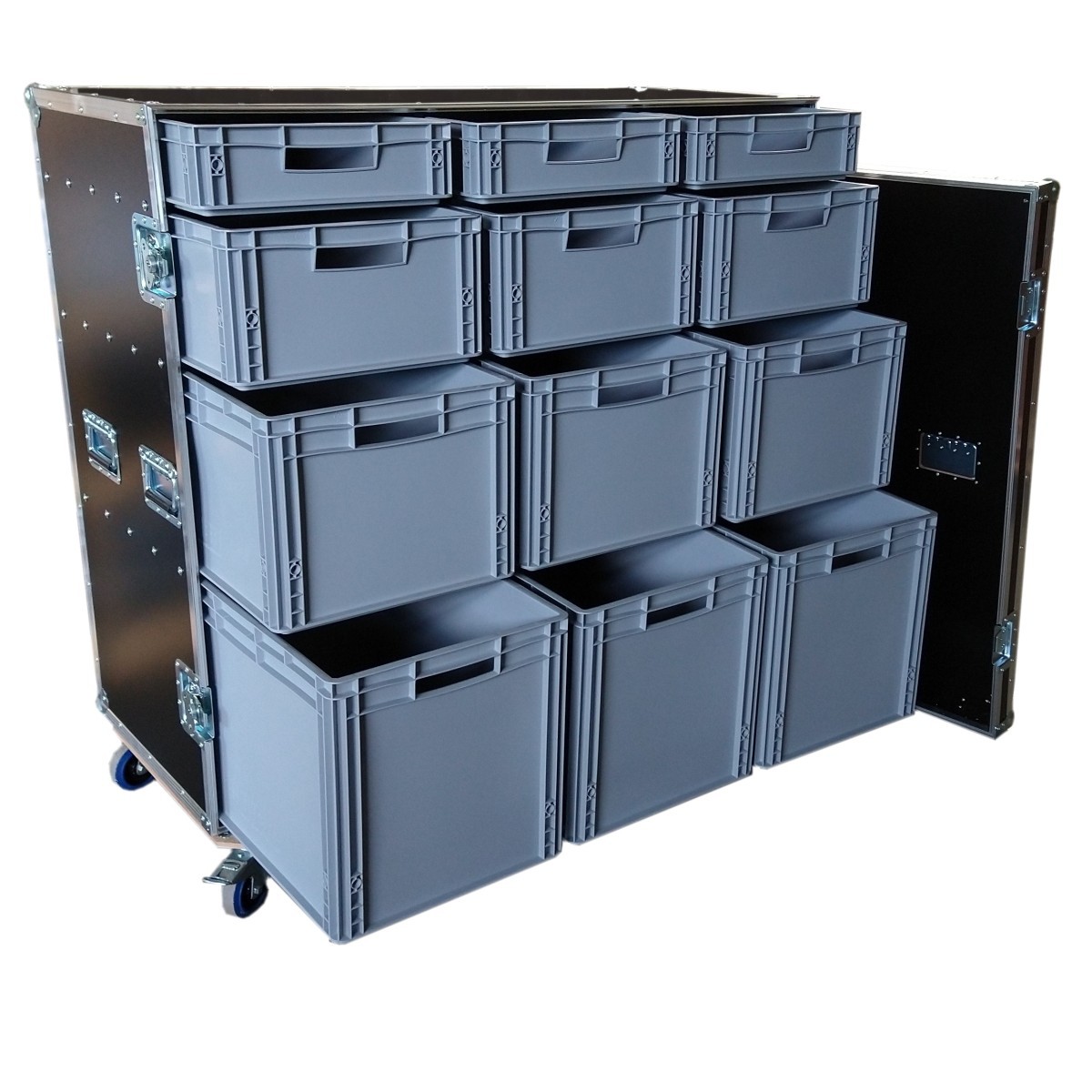 Schrankcase Profi mit 12 Euro-Boxen