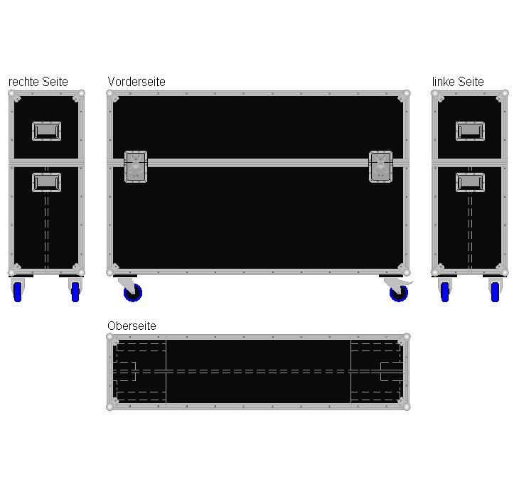 Flightcase für zwei 60'' Displays Standard
