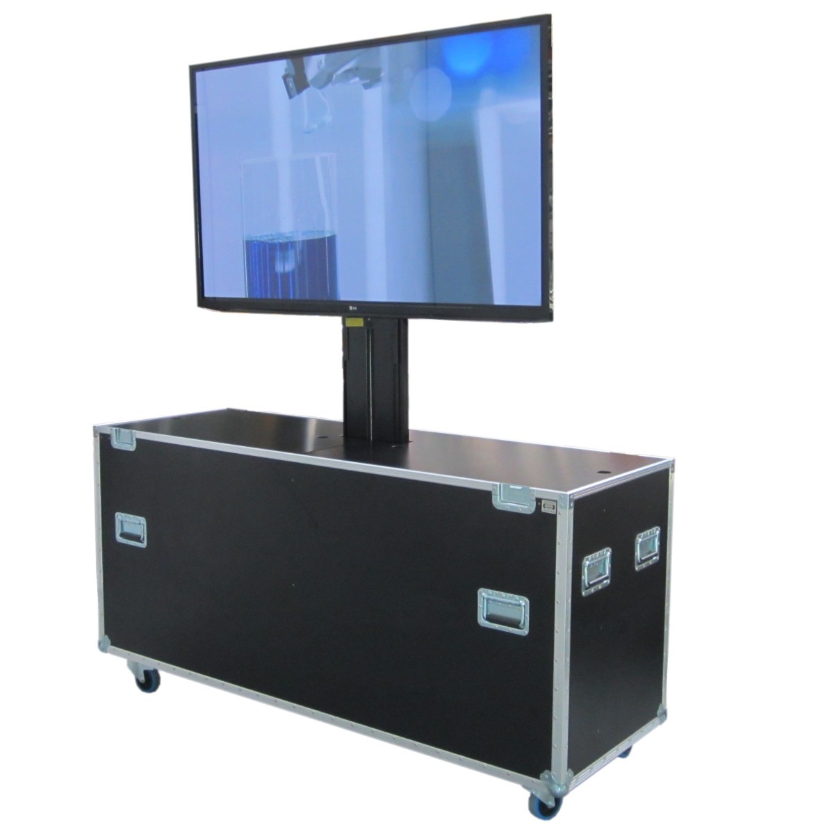 Flightcase mit elektrischem Lift für Displays bis ca. 75'' (ohne Display)