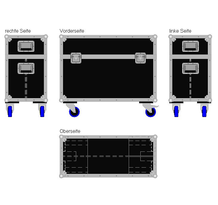 Flightcase für zwei 32'' Displays Standard