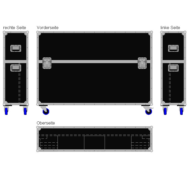 Flightcase für 65'' Display Standard