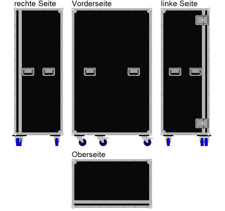 Garderobencase mit Kleiderstange