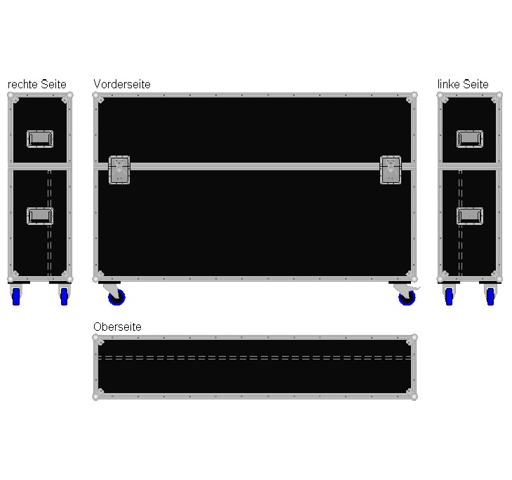 Flightcase für ca. 65-75'' Displays Variabel plus