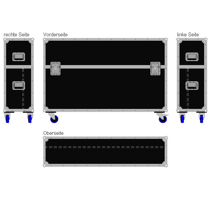 Flightcase für ca. 50-60'' Displays Variabel plus