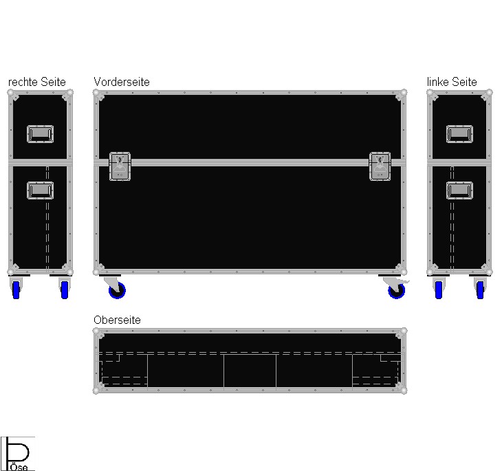 Flightcase für 75'' Display Standard