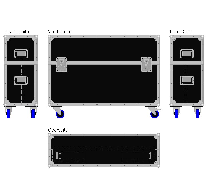 Flightcase für ca. 40-50'' Displays Variabel