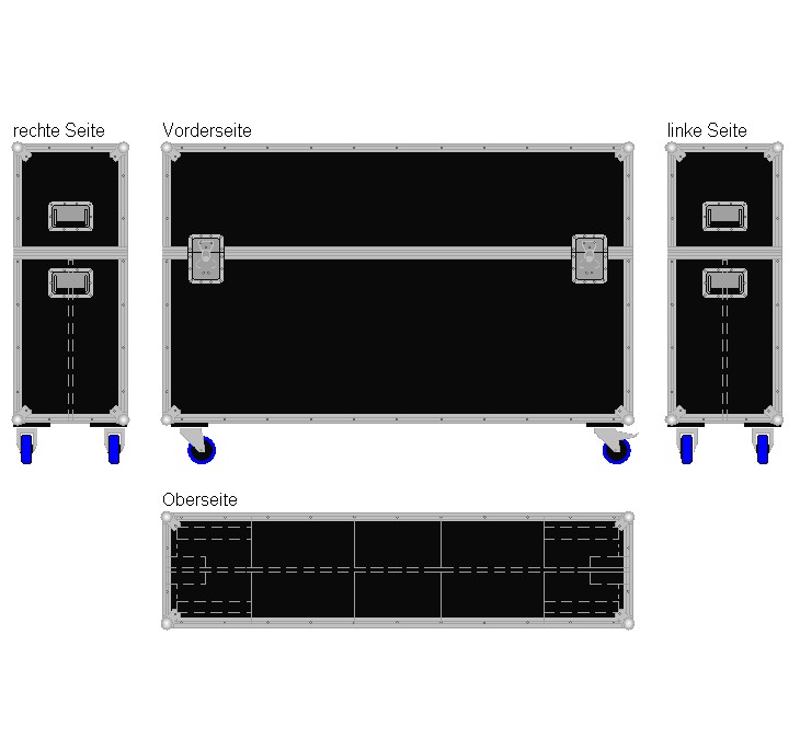 Flightcase für zwei 63'' Displays Economy