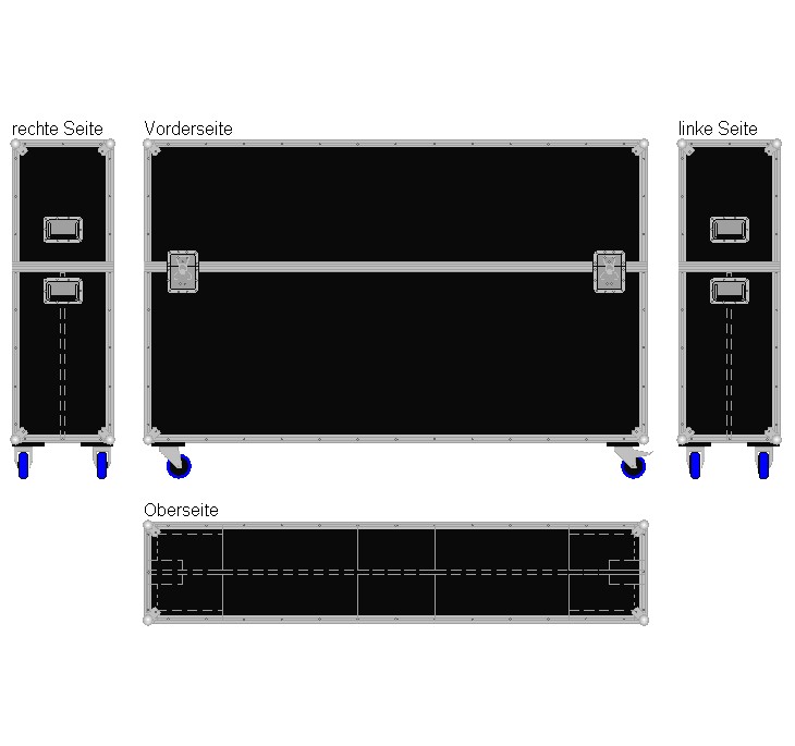Flightcase für zwei 80'' Displays Standard