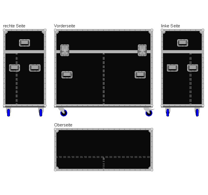 Flightcase mit elektrischem Lift für Displays bis ca. 55'' (ohne Display)