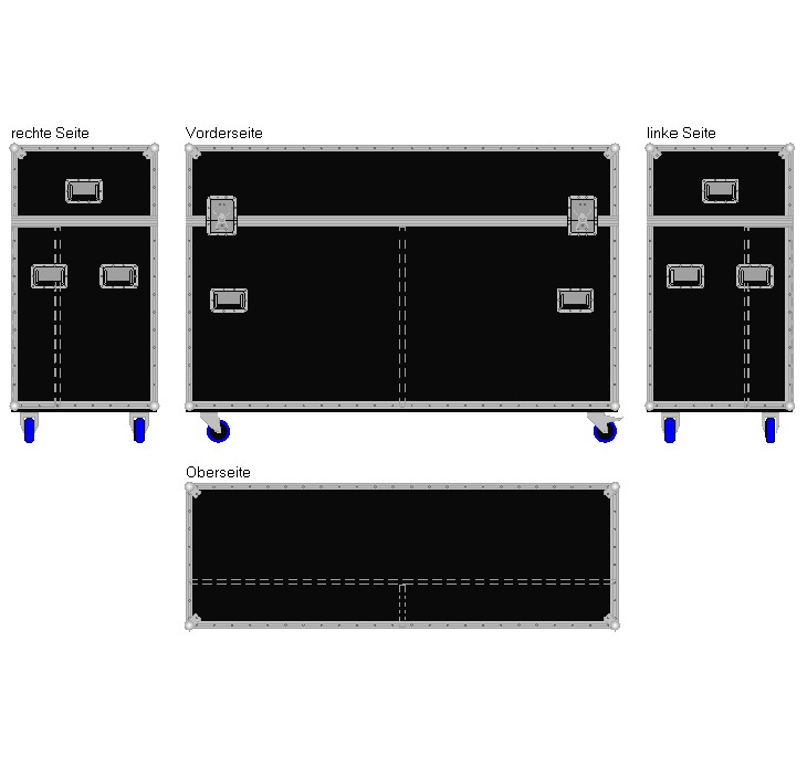 Flightcase mit elektrischem Lift für Displays bis ca. 75'' (ohne Display)
