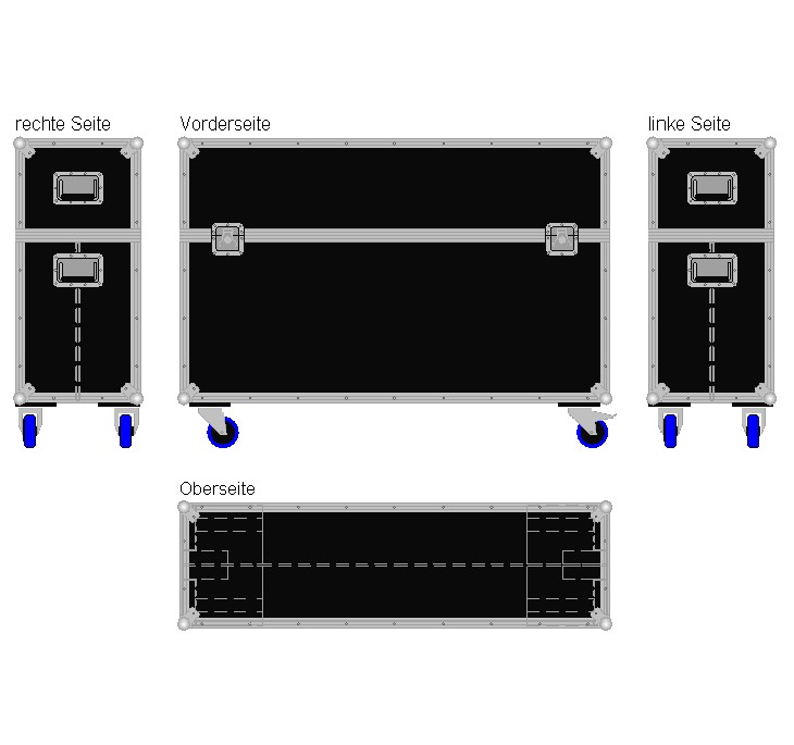 Flightcase für zwei 50'' Displays Standard