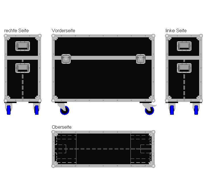 Flightcase für zwei 40'' Displays Standard