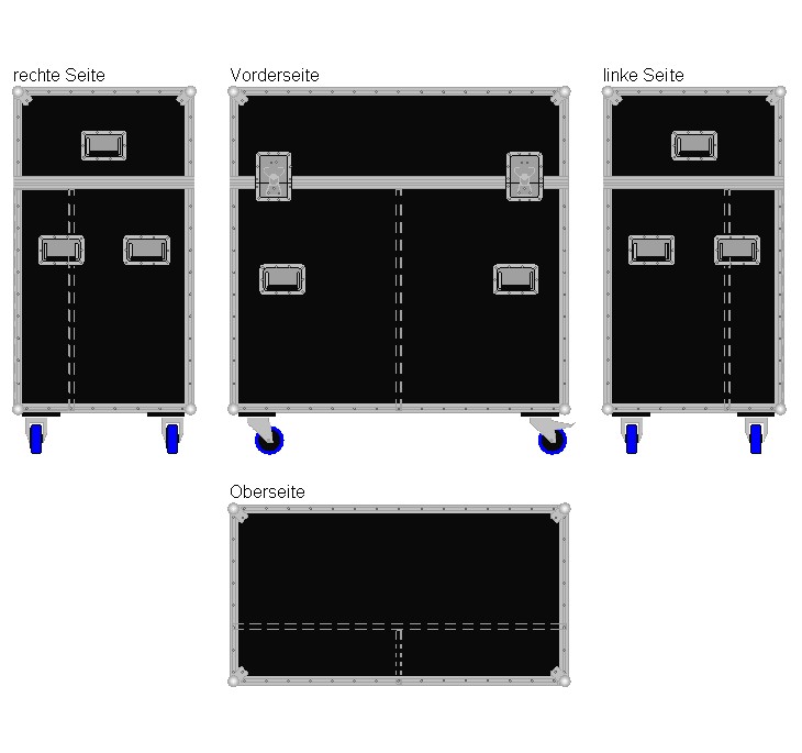 Flightcase mit elektrischem Lift für Displays bis ca. 42'' (ohne Display)