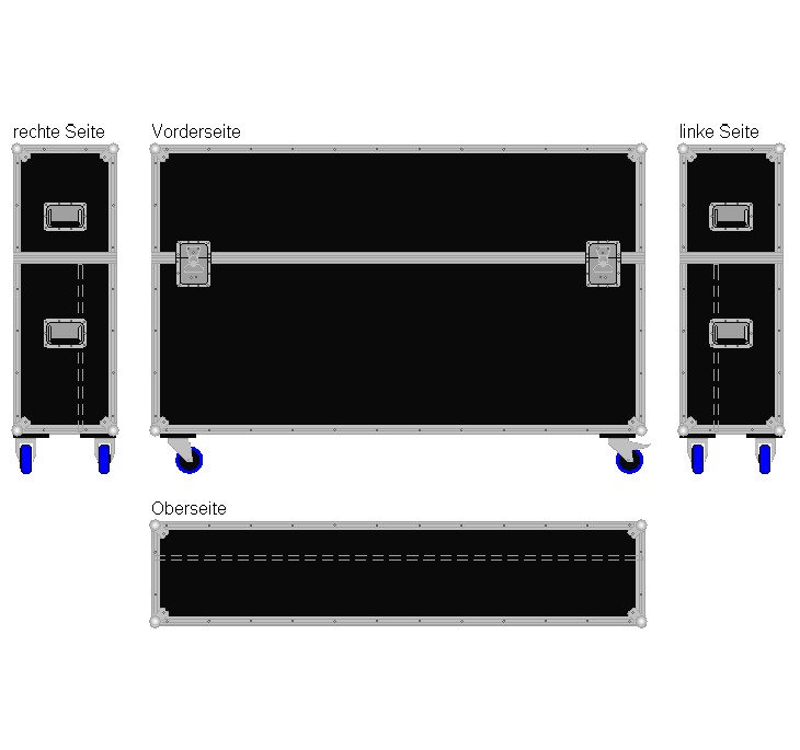 Flightcase für ca. 60-70'' Displays Variabel plus