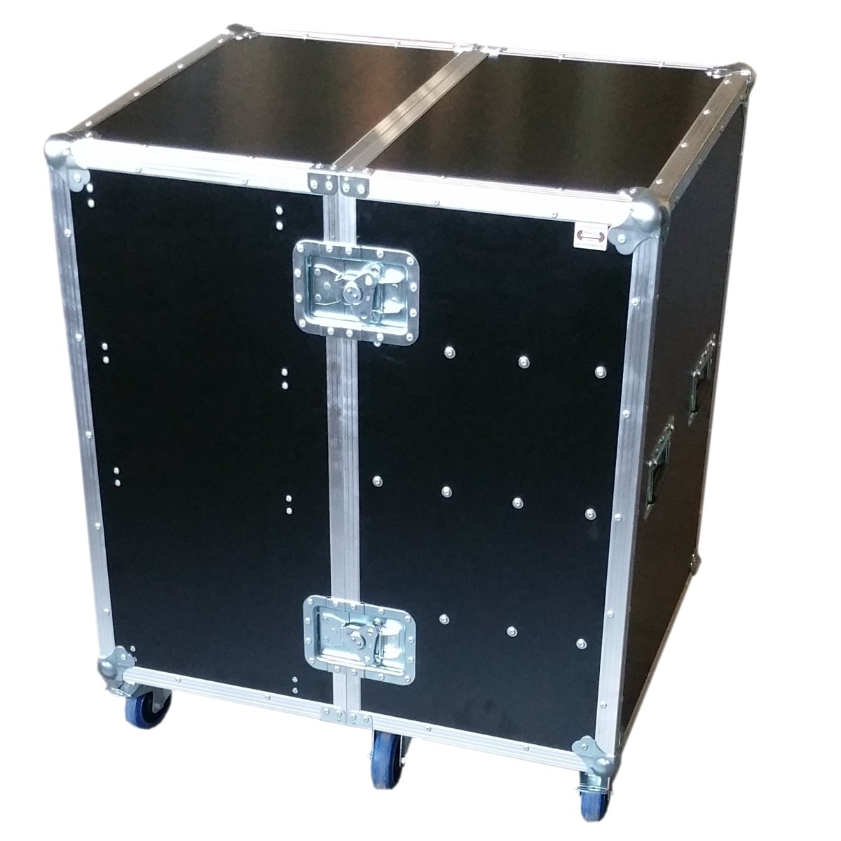 Flightcase Profi für 4 Euro-Boxen rechts und vier Schubladen links