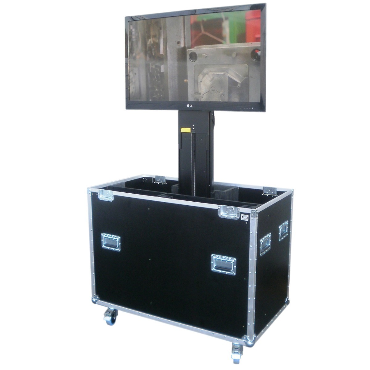 Flightcase mit elektrischem Lift für Displays bis ca. 42'' (ohne Display)