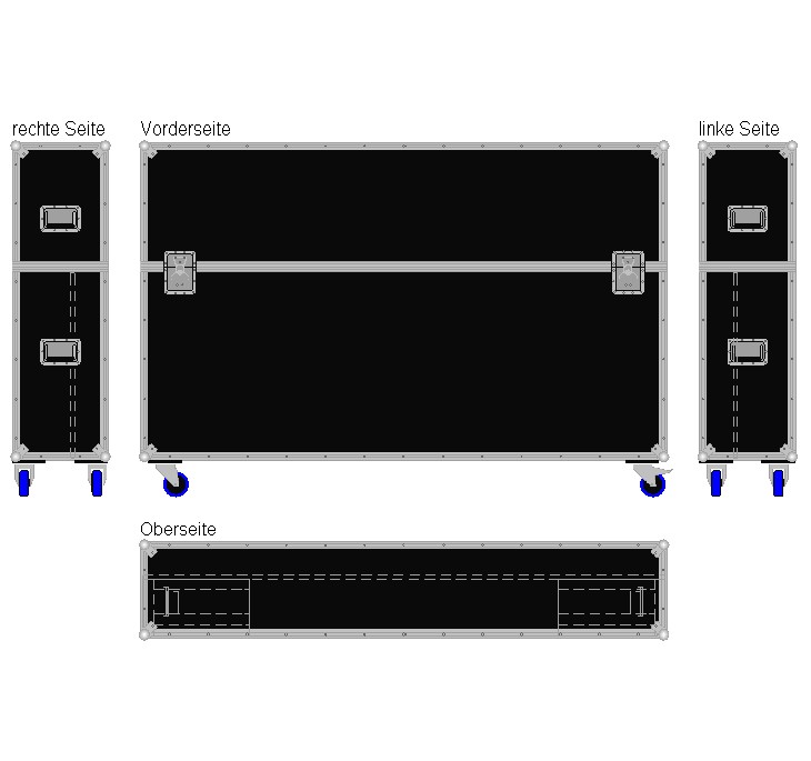 Flightcase für ca. 75-85'' Displays Variabel