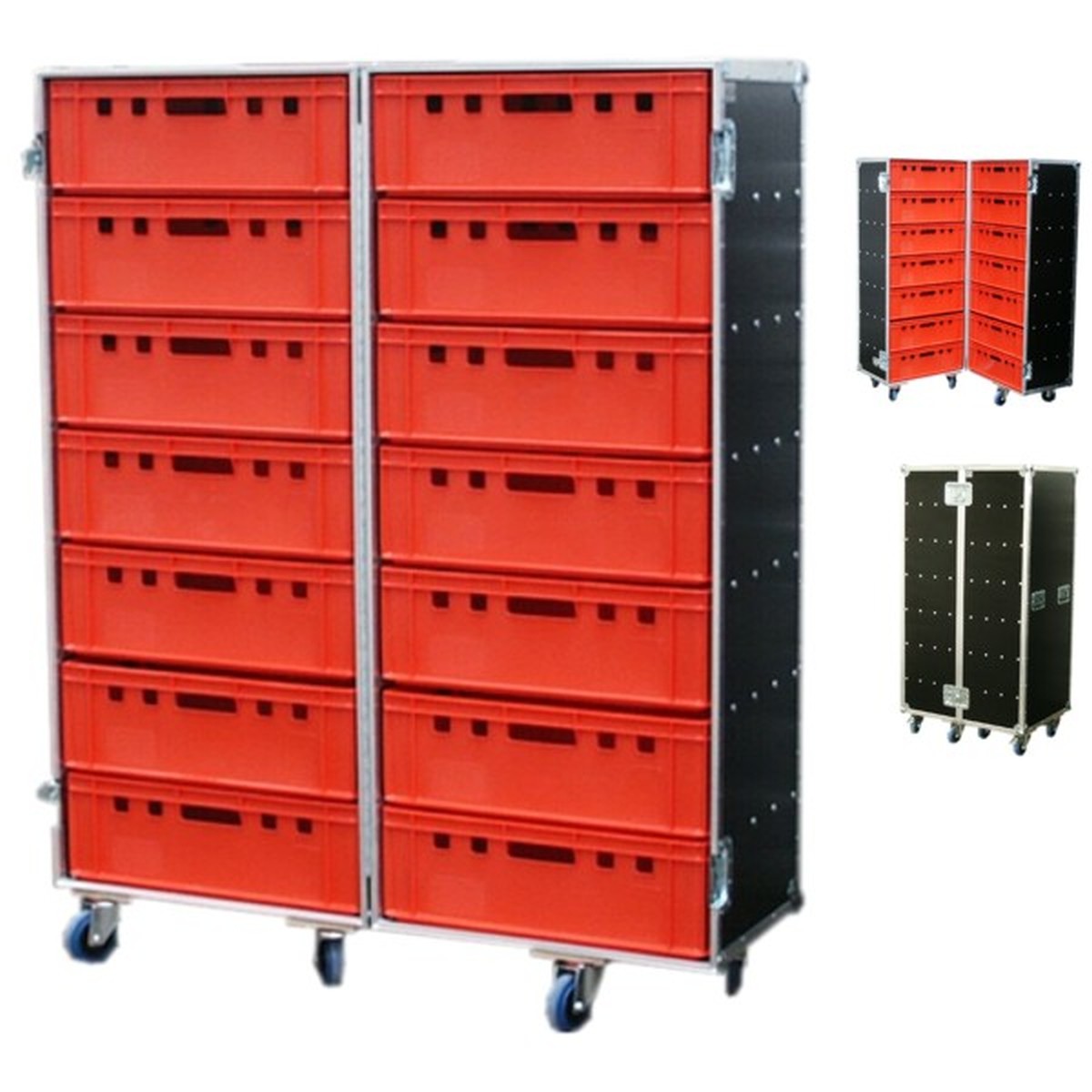 Flightcase Profi für 14 Euro-Boxen