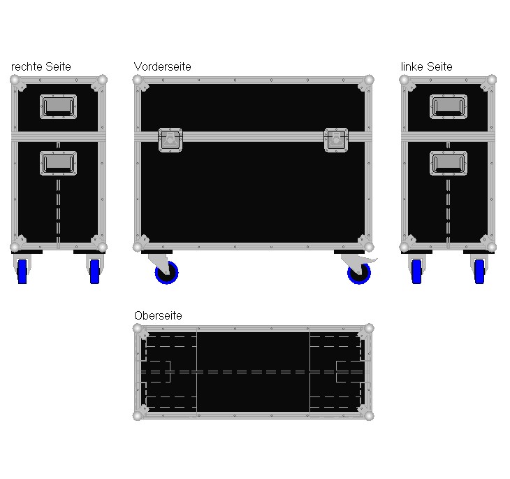 Flightcase für zwei 37'' Displays Standard