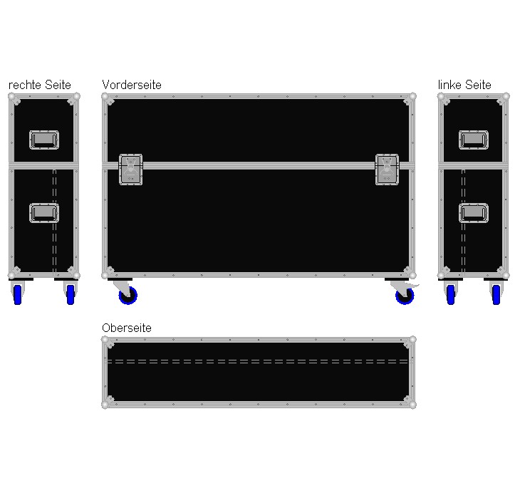 Flightcase für ca. 55-65'' Displays Variabel plus