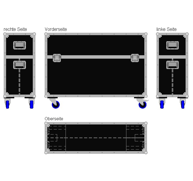 Flightcase für zwei 47'' Displays Standard