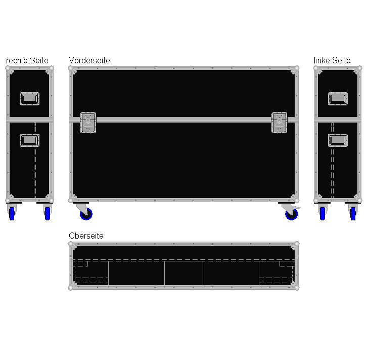 Flightcase für 75'' Display Standard