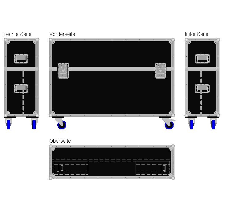 Flightcase für ca. 45-55'' Displays Variabel