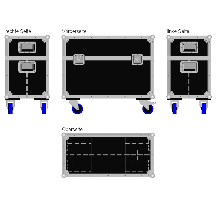 Flightcase für zwei 30'' Displays Standard