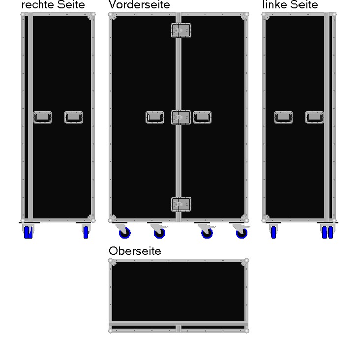 Garderobencase mit Kleiderstange (Flügeltür)