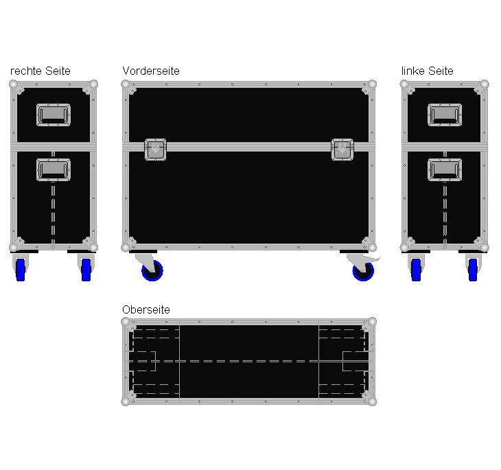 Flightcase für zwei 42'' Displays Standard