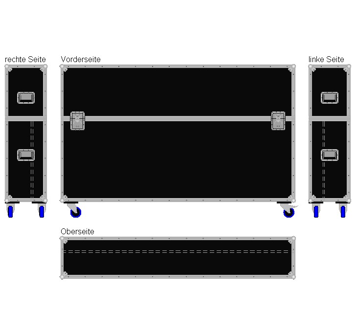 Flightcase für ca. 75-85'' Displays Variabel plus