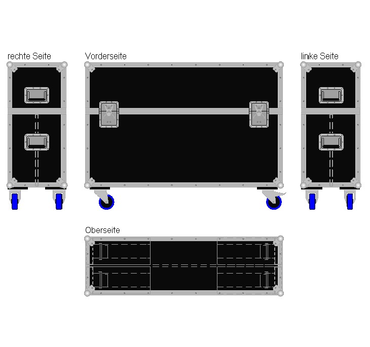 Flightcase für zwei ca. 40-50'' Displays Variabel