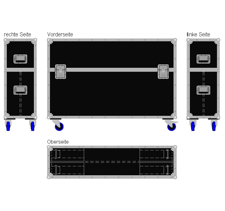 Flightcase für zwei ca. 50-60'' Displays Variabel