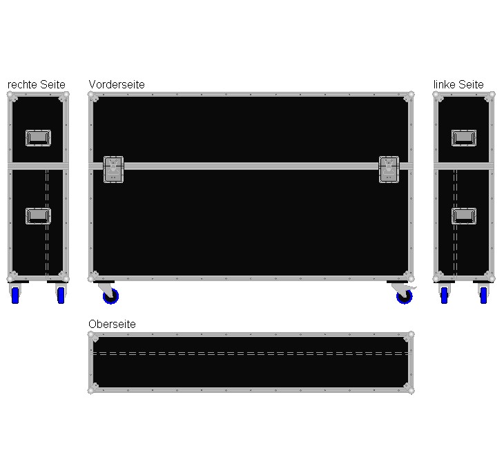 Flightcase für ca. 70-80'' Displays Variabel plus