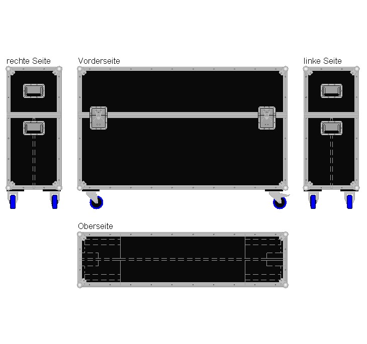 Flightcase für zwei 55'' Displays Standard