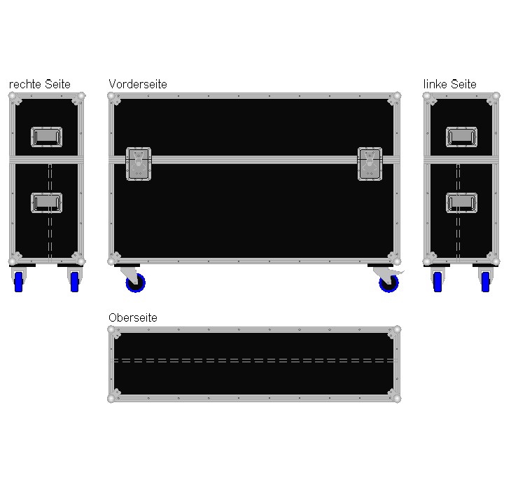 Flightcase für ca. 45-55'' Displays Variabel plus